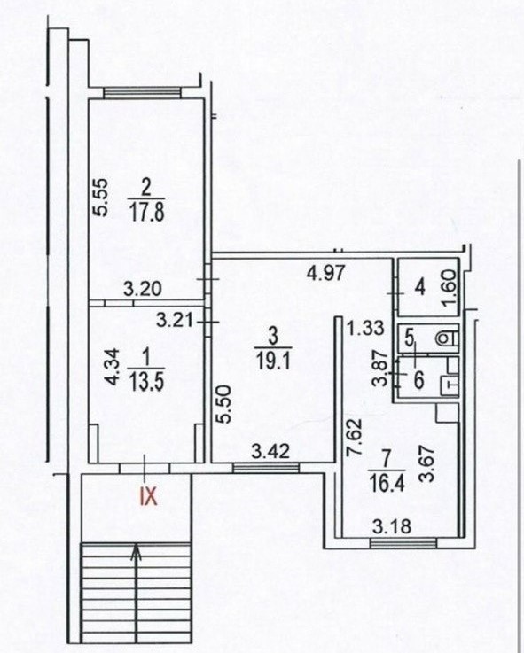 План помещения 74 м²